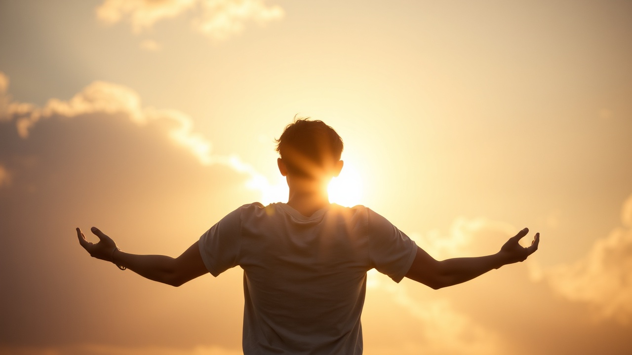 Открытое сердце в лучах утреннего света