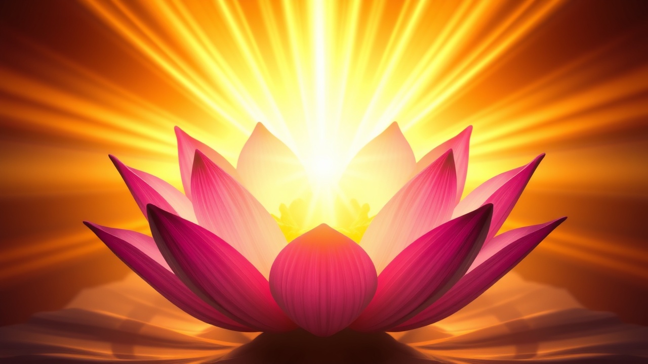Священный лотос в божественном свете