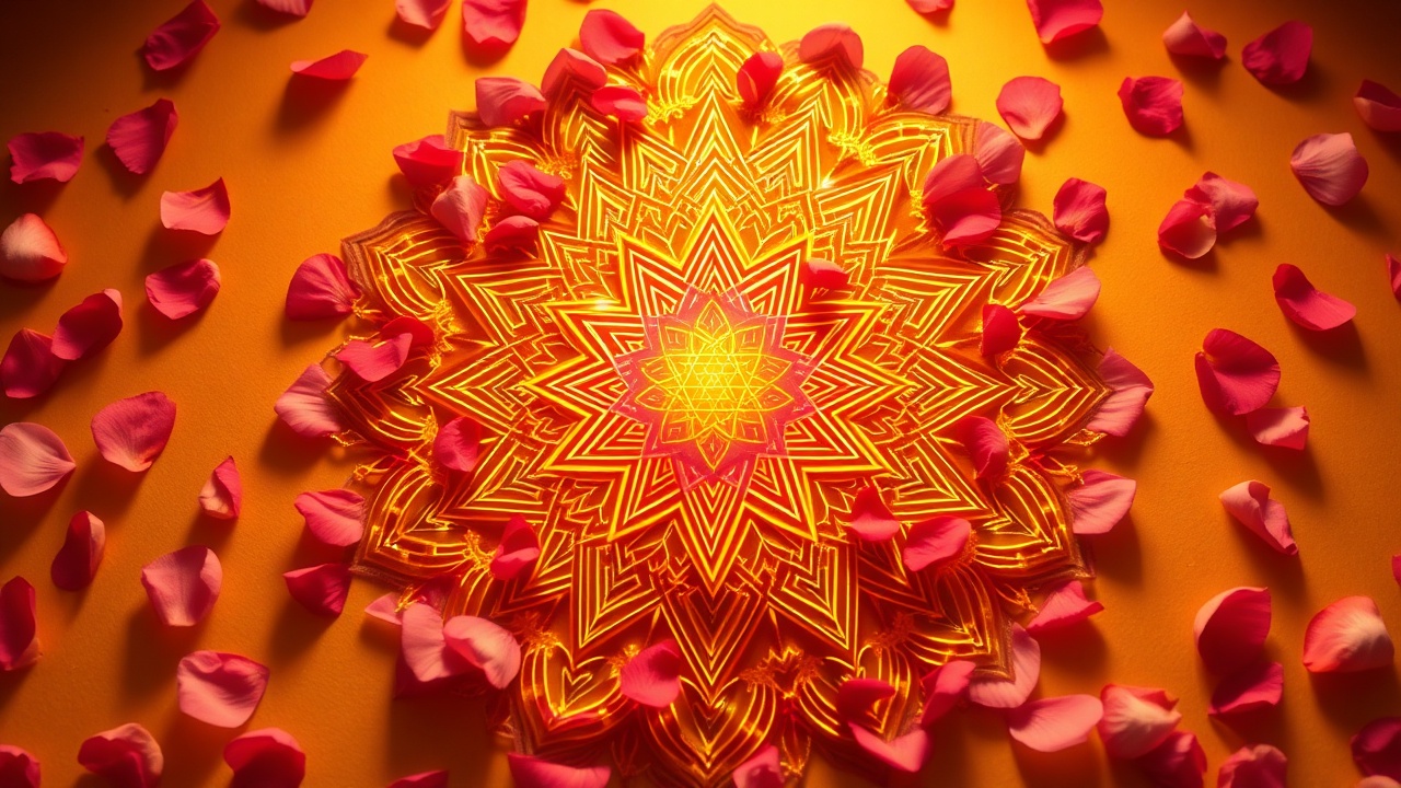 Священная мандала из лепестков роз