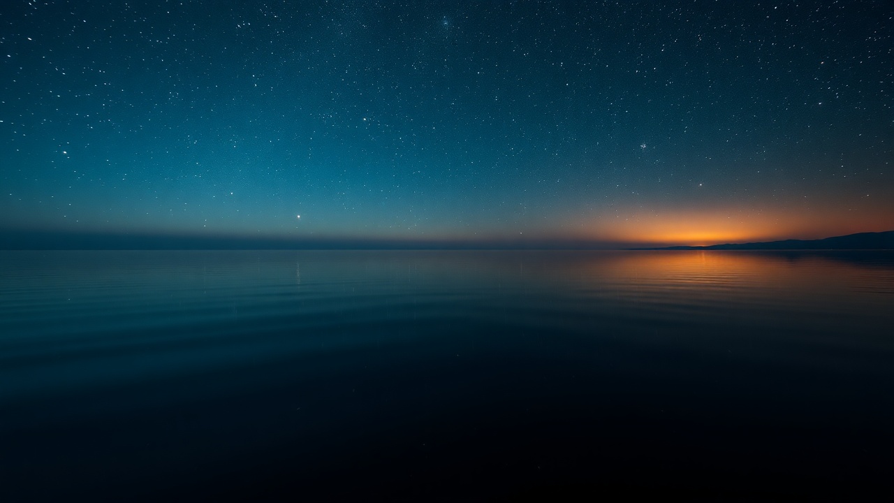 Зеркальная вода отражает звёздное небо